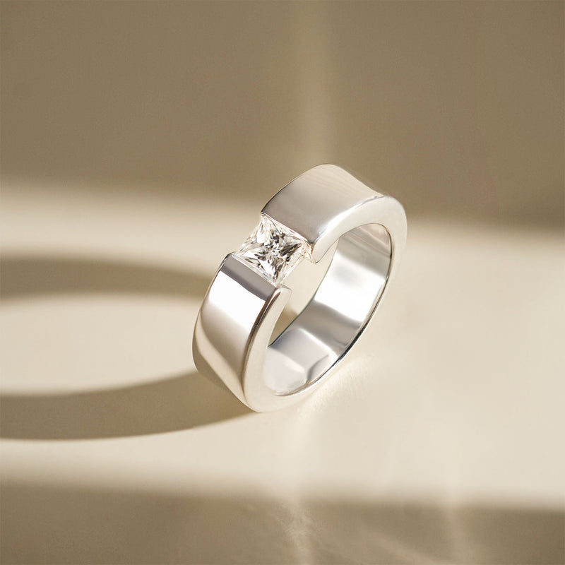 925 Sterling Silver Ring With Moissanite