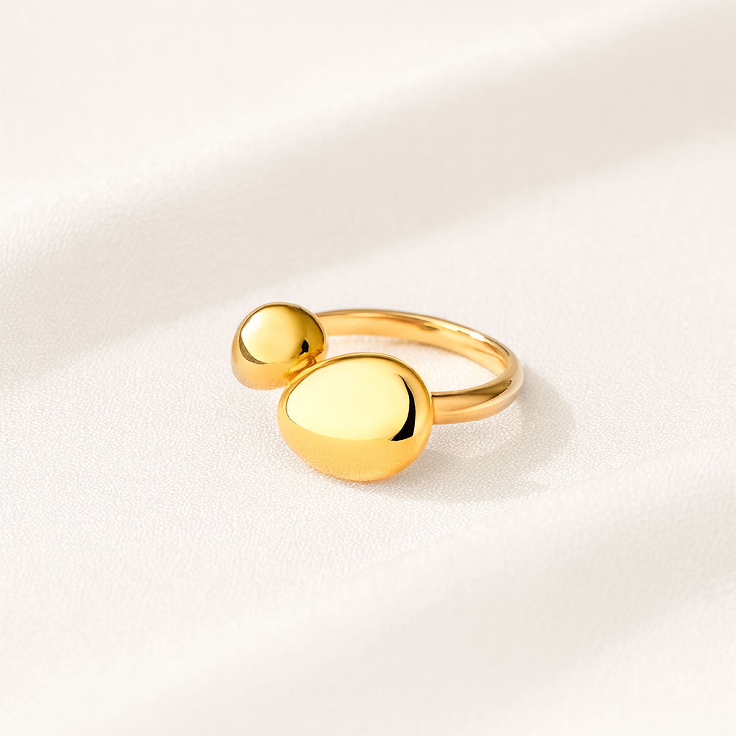 Aethel Gold Sphere Adjustable Hug Ring