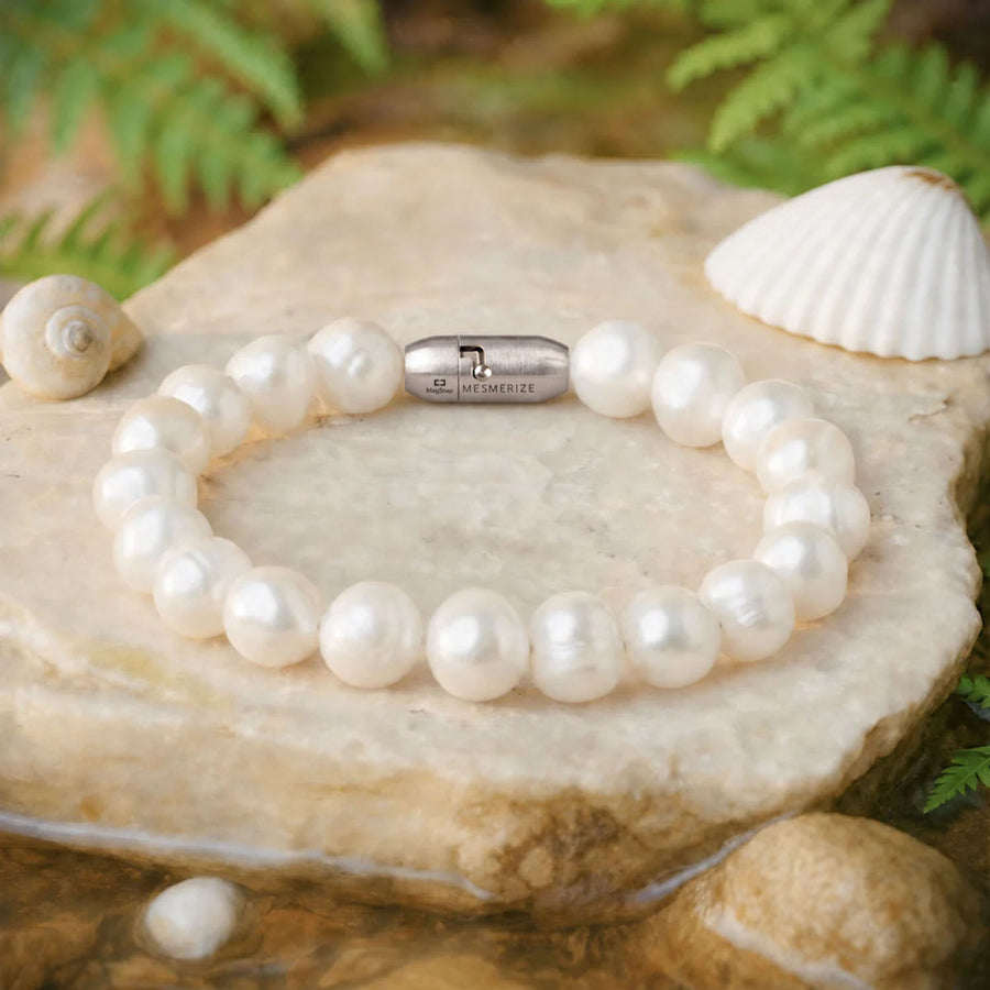 Divine Grace Pearl Natural Stone Bracelet with MagSnap 4