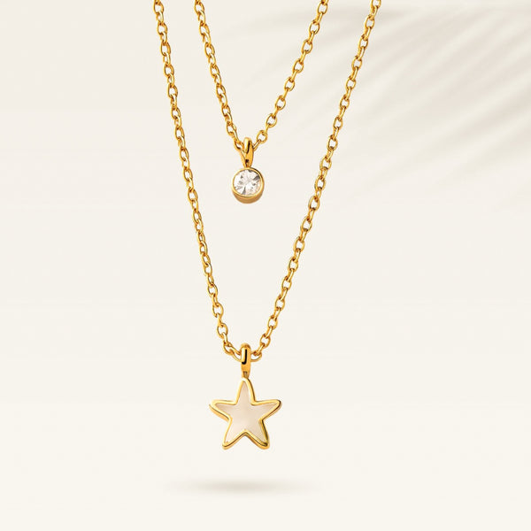 Layered MOP Star Pendant Necklace