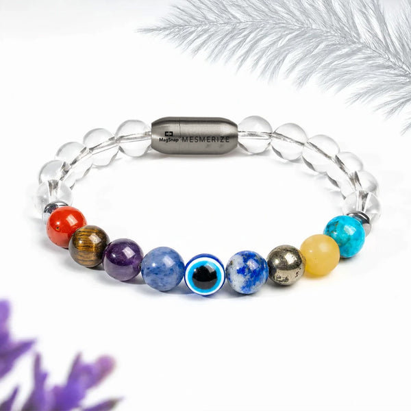 Balanced 9 Chakra Clear Quartz Natural Stone Bracelet 2