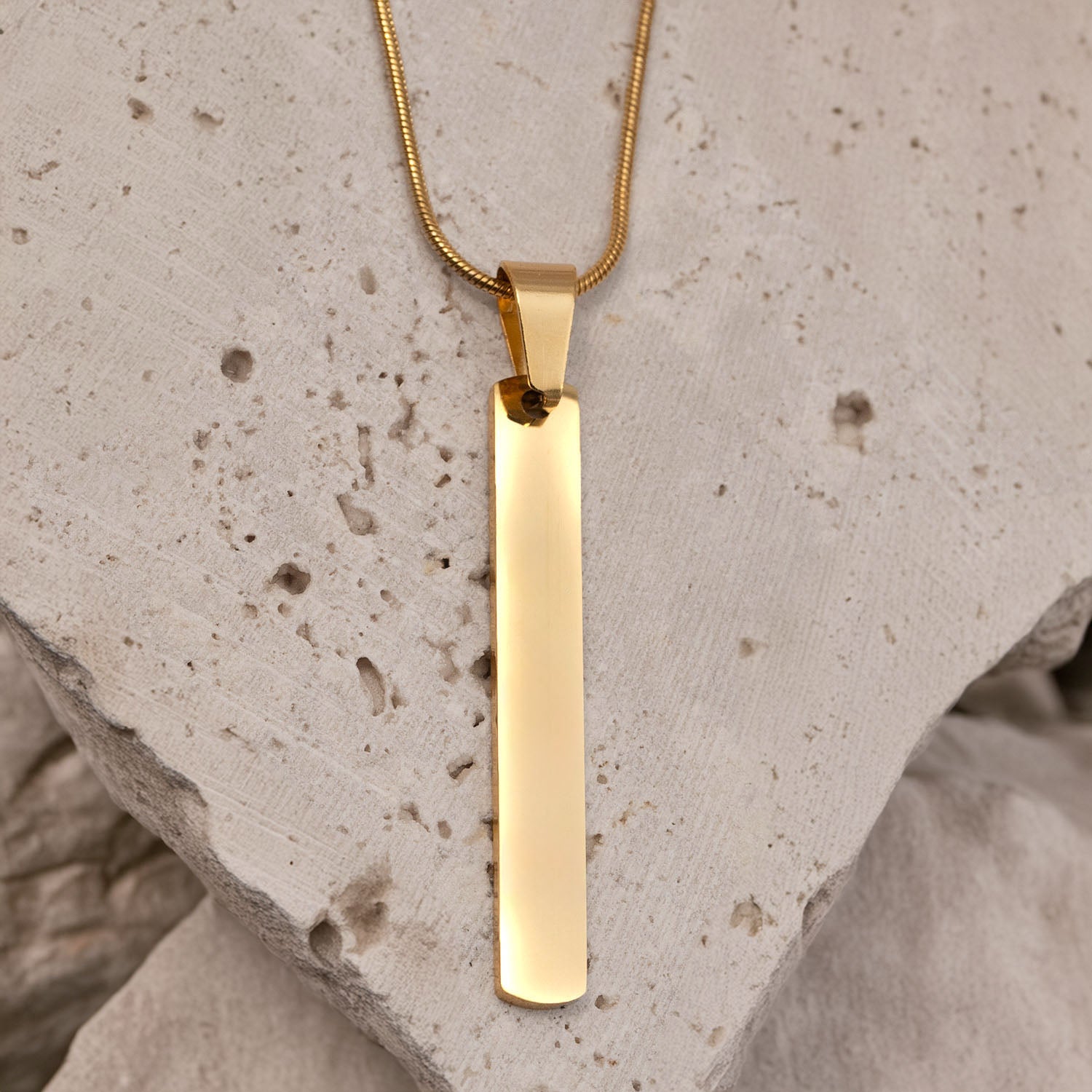 Slim Tag Necklace Gold