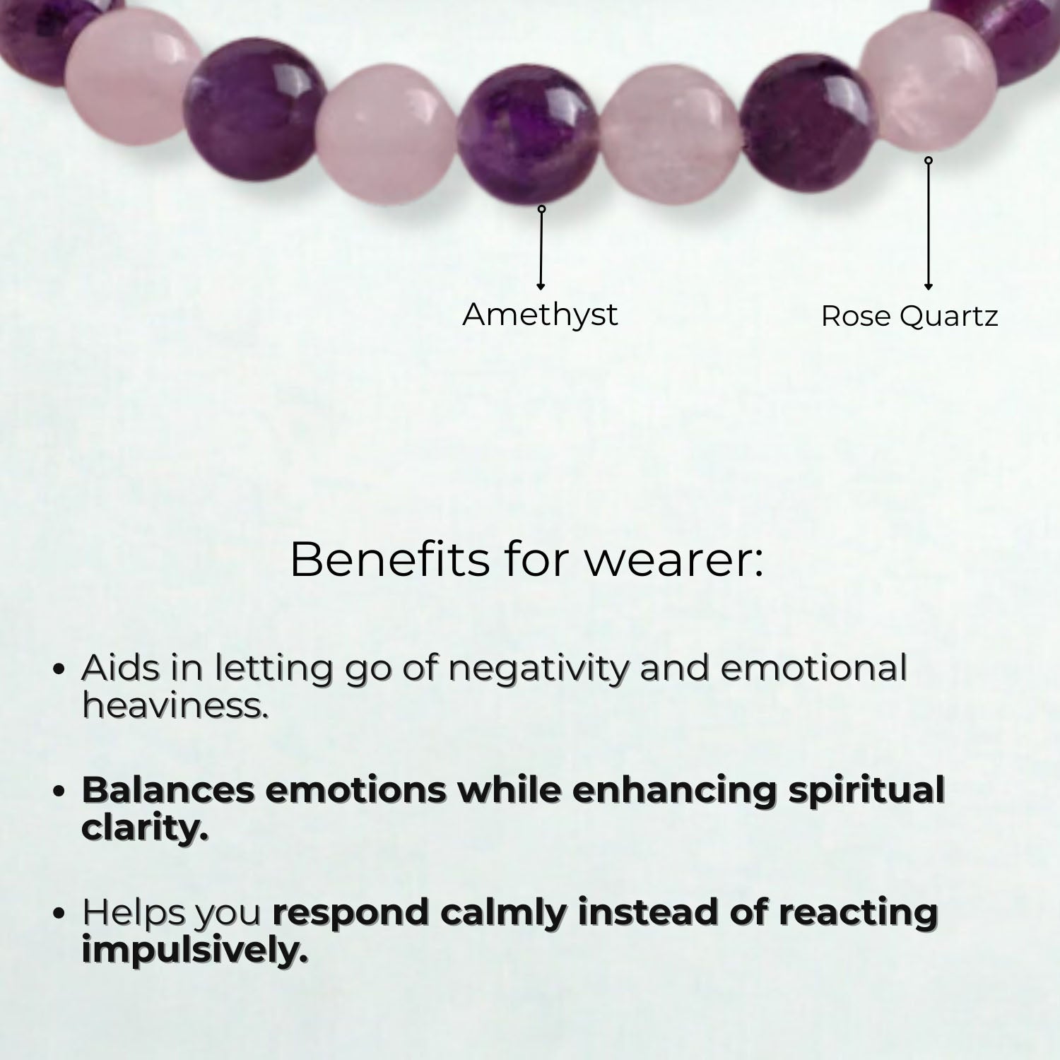 Compassionate Amethyst & Rose Quartz Natural Stone Bracelet