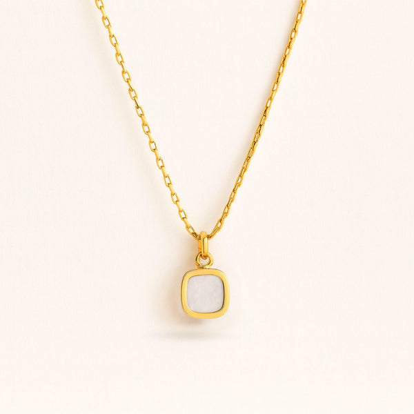 Square MOP Pendant Necklace