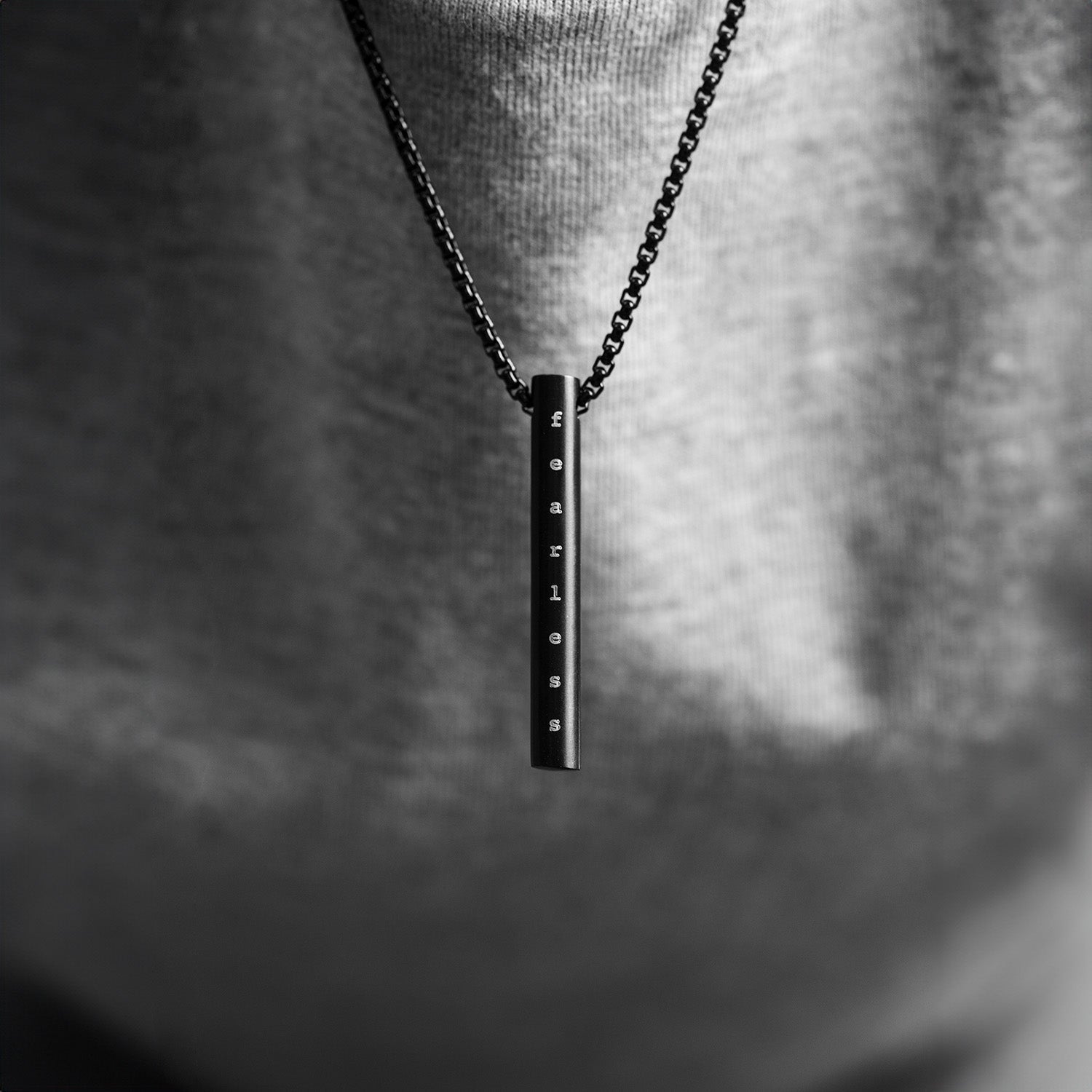 Fearless Black Barrel Necklace