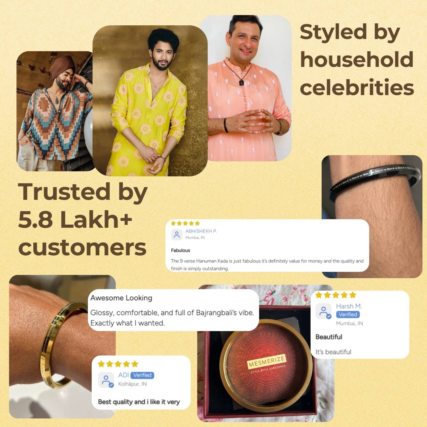 Om Namah Shivay Round Kada Gold