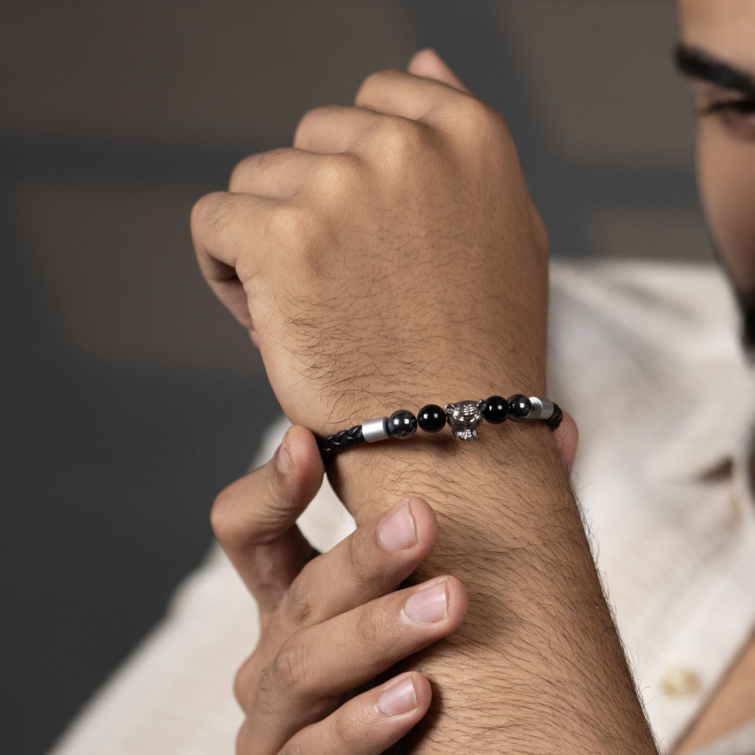 Focus Black Panther Natural Stone NeoLeather Bracelet