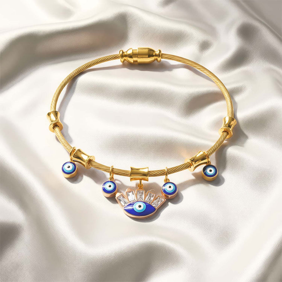 Rose Gold Evil Eye Magnetic Charms Bracelet