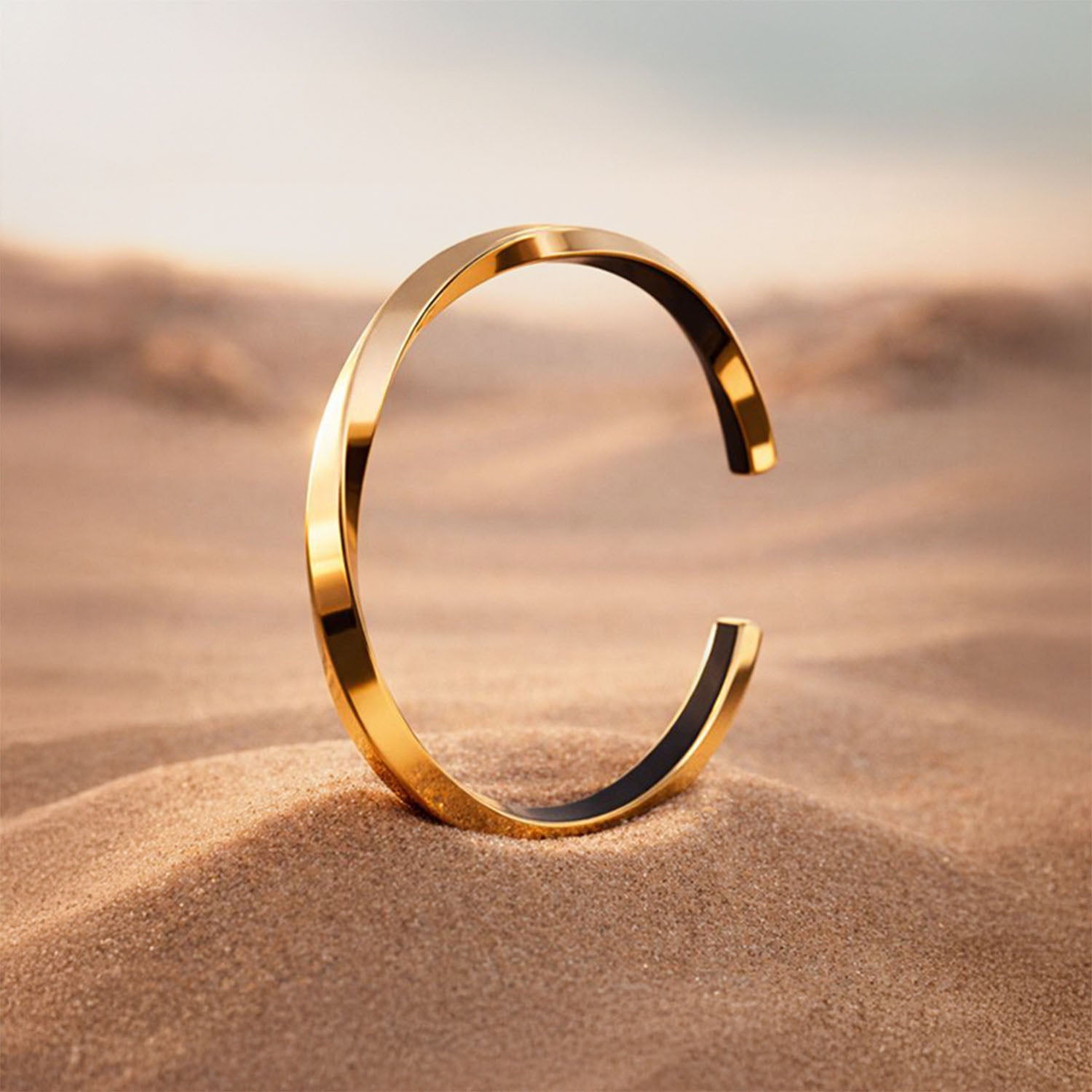 Gold Twisted Cuff Bracelet