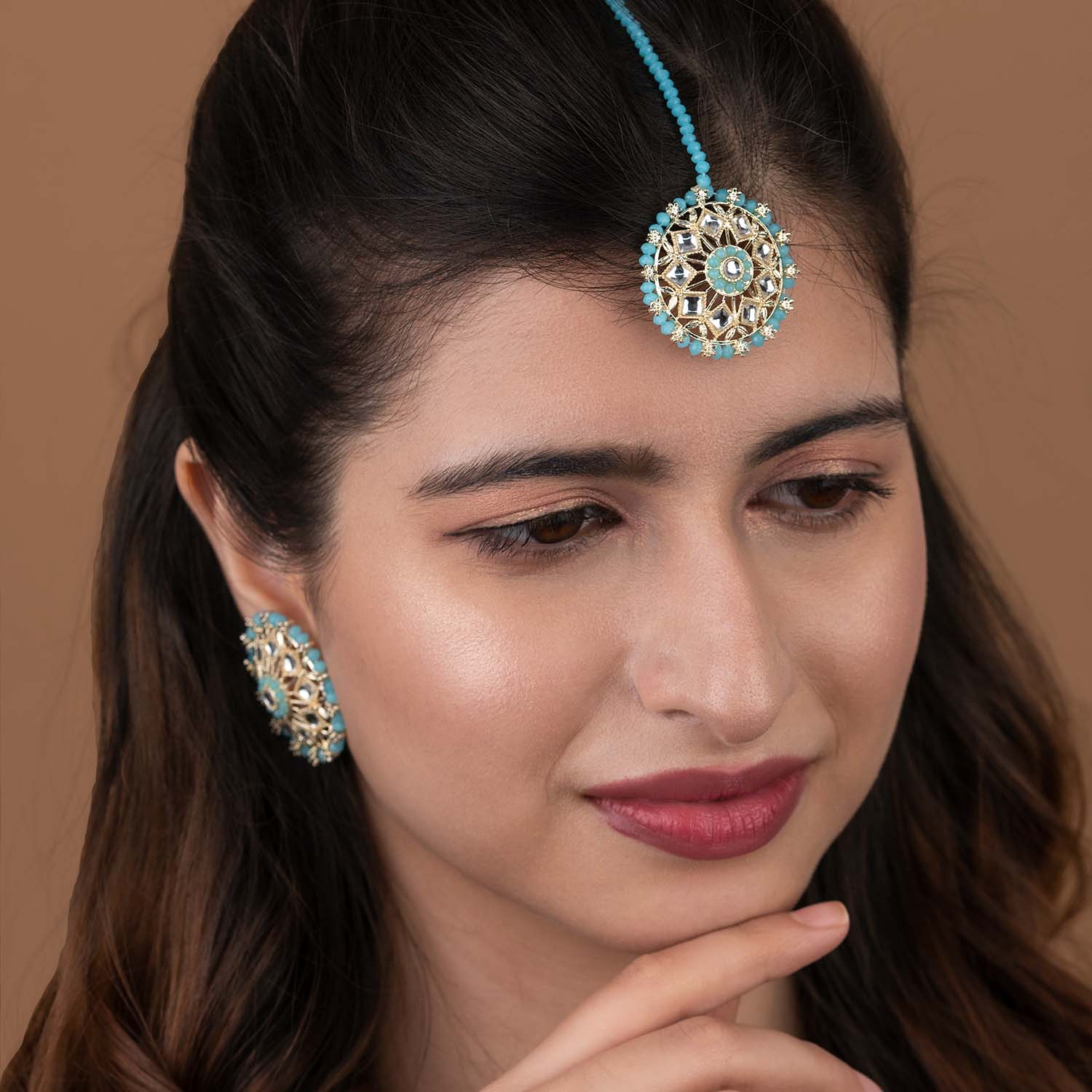 Sky Blue Kiara Kundan Earrings