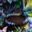 Knowledge Gloss Onyx And Lapis Lazuli Natural Stone Bracelet