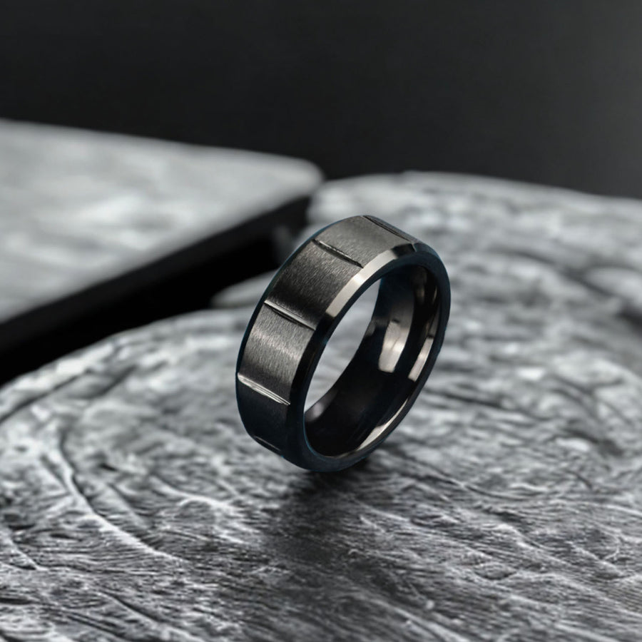 Kronos Black Band Ring