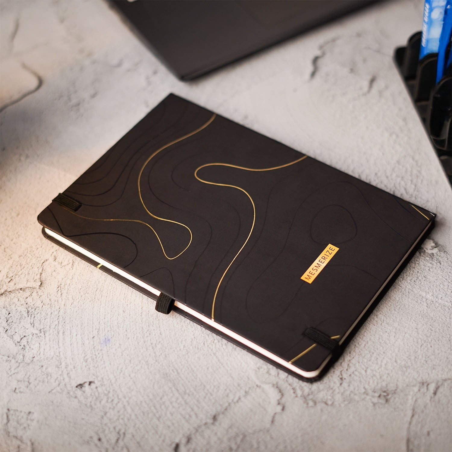 Matte Black Notebook with Obsidian 2 in 1 MagSnap Roller Ball Pen with Stylus None