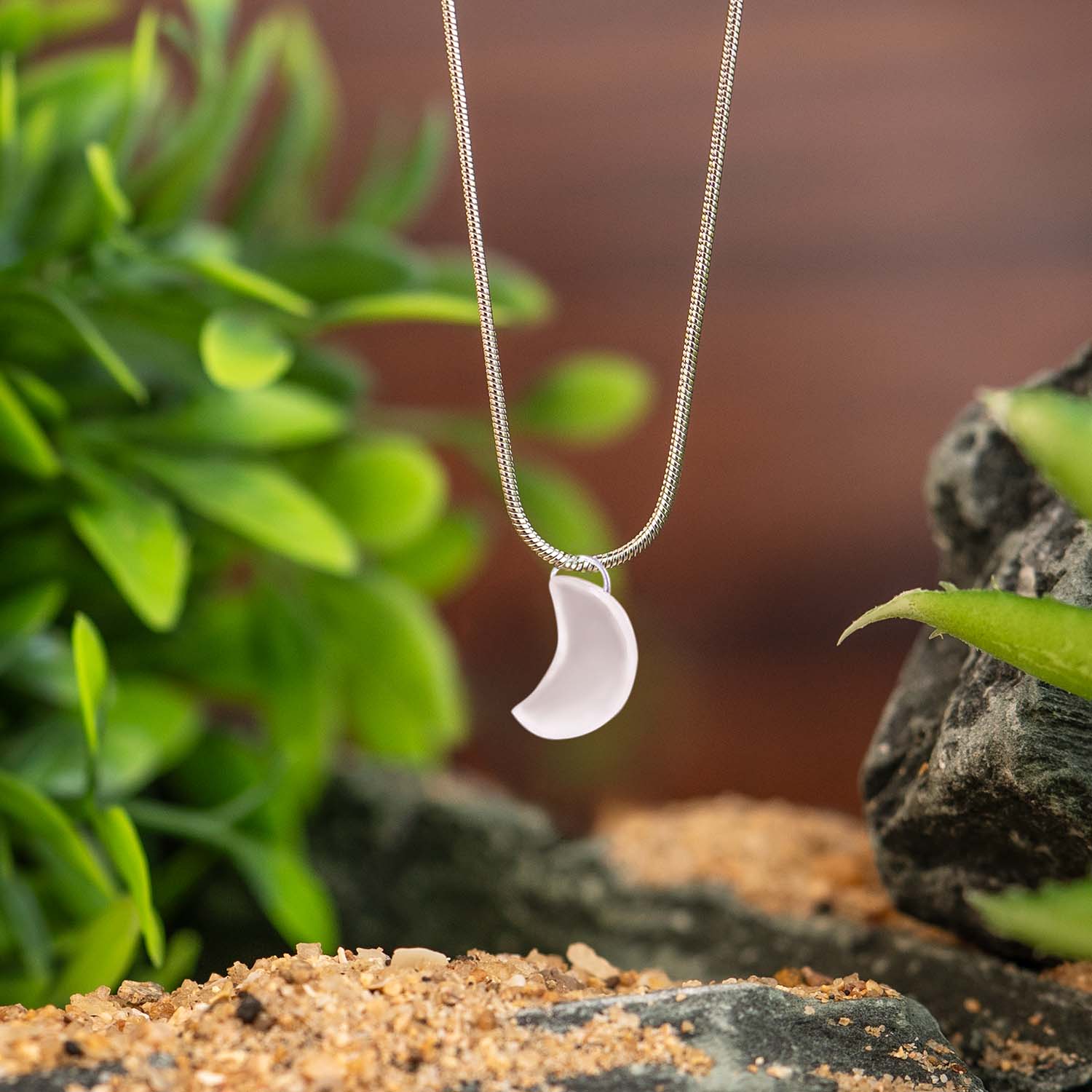 MoonShape Moonstone Natural Stone Necklace