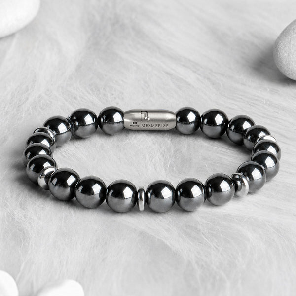 Mystic Grey Hematite Natural Stone Bracelet with MagSnap 2