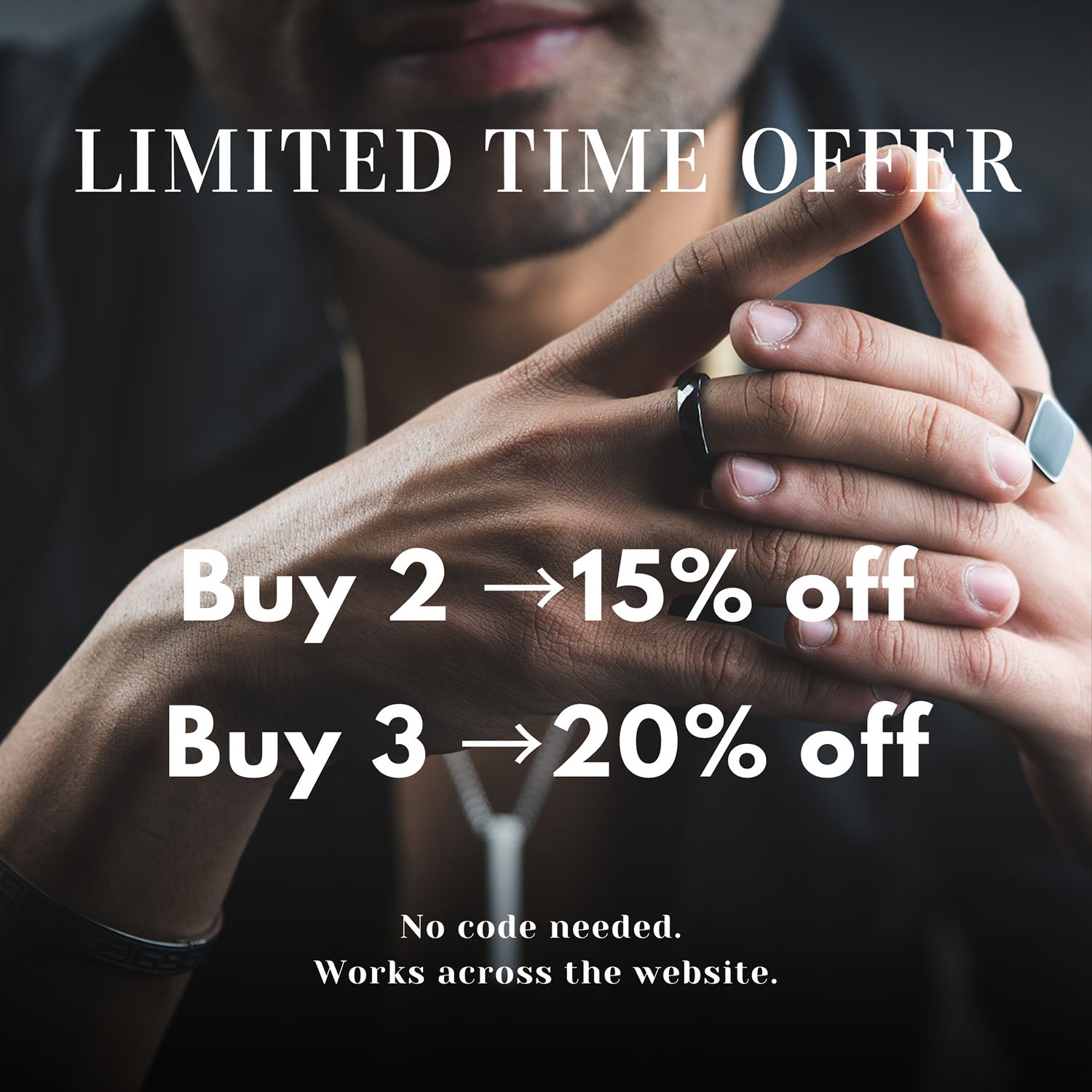 M Premium Jewellery Rings Black Cyrus Ring