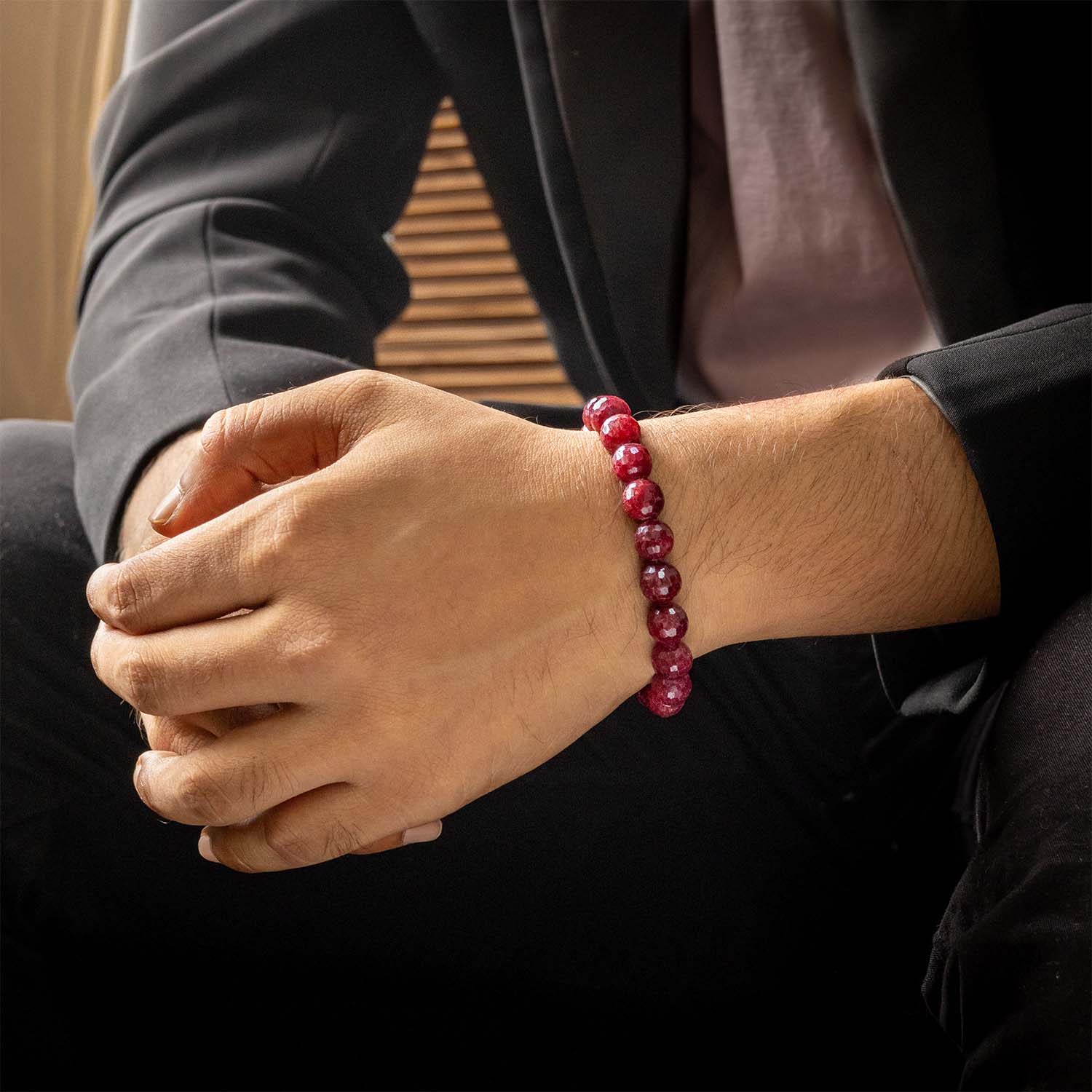 Fiery Essence Ruby(Manik) Natural Stone Bracelet with Magsnap2