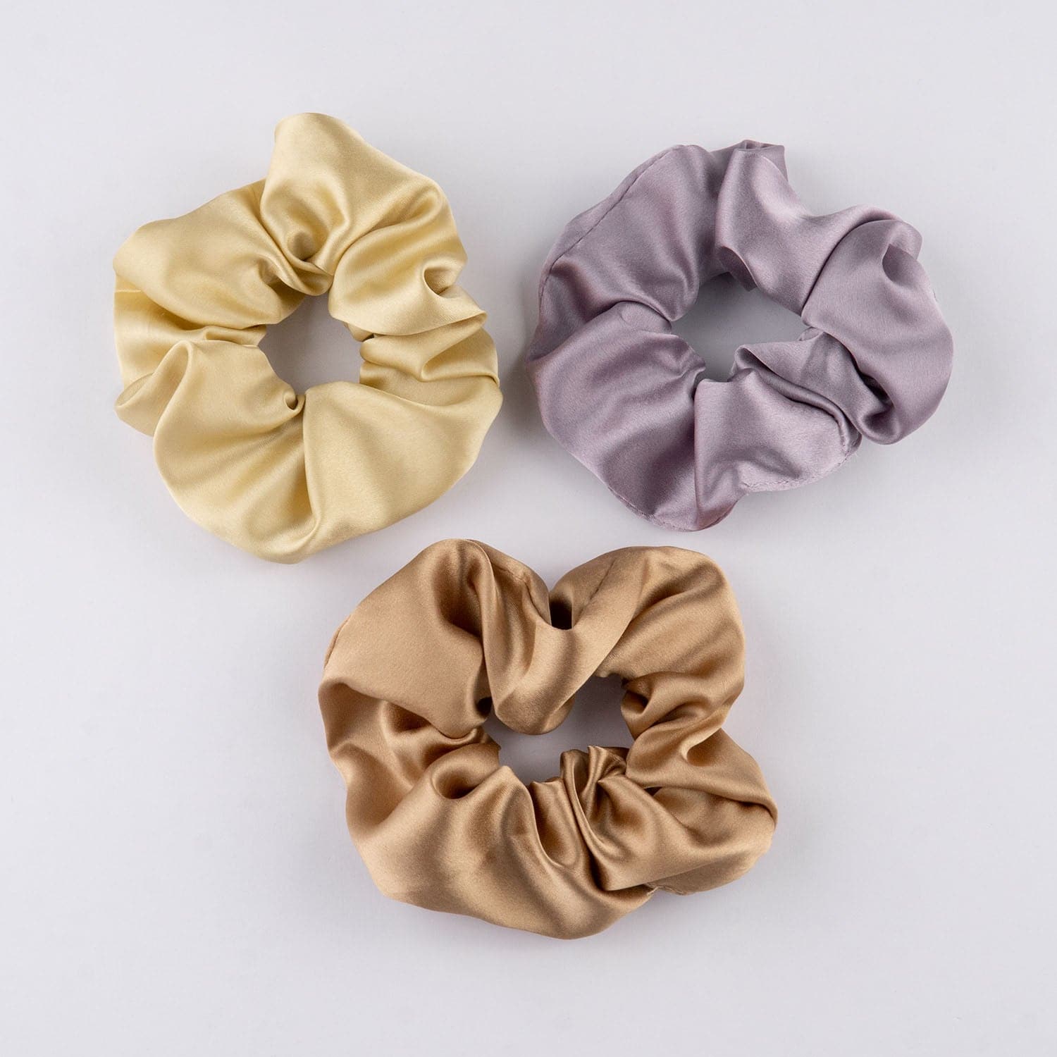 Regular Satin Scrunchie (Brown, Lavender, Blonde)