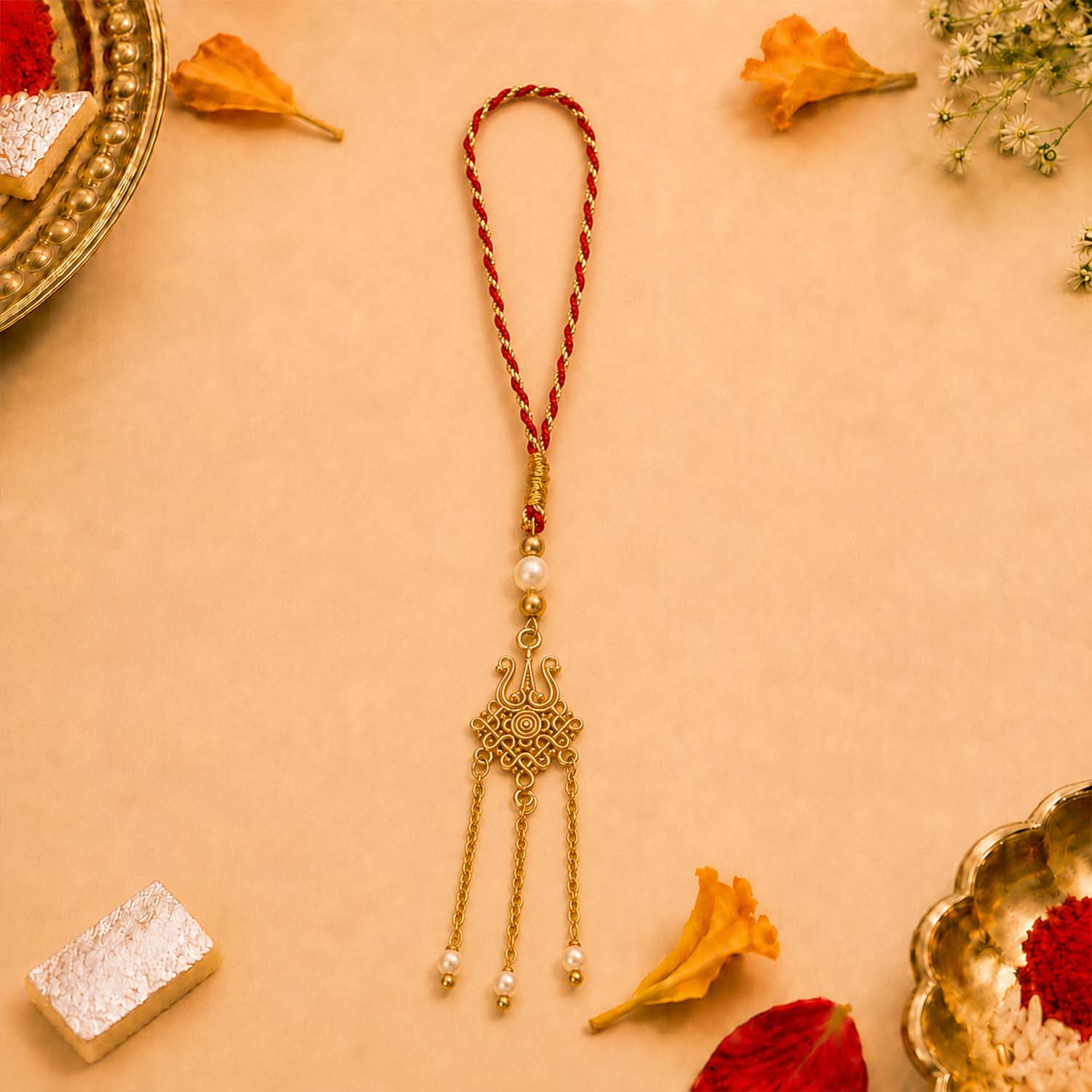 Shakti Silver Plated Lumba Rakhi
