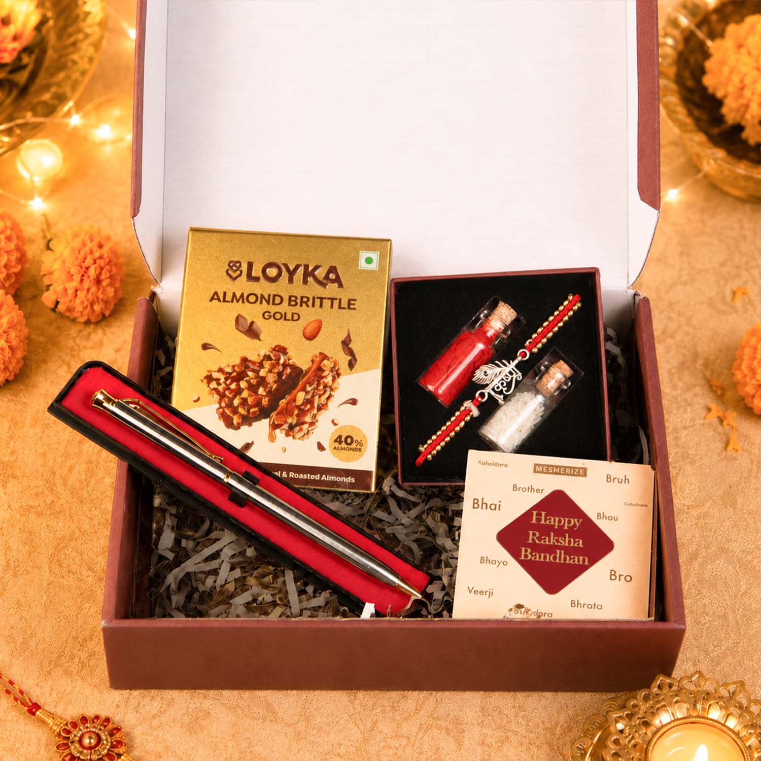 Shree Krishna Pure Silver Plated Rakhi Hamper