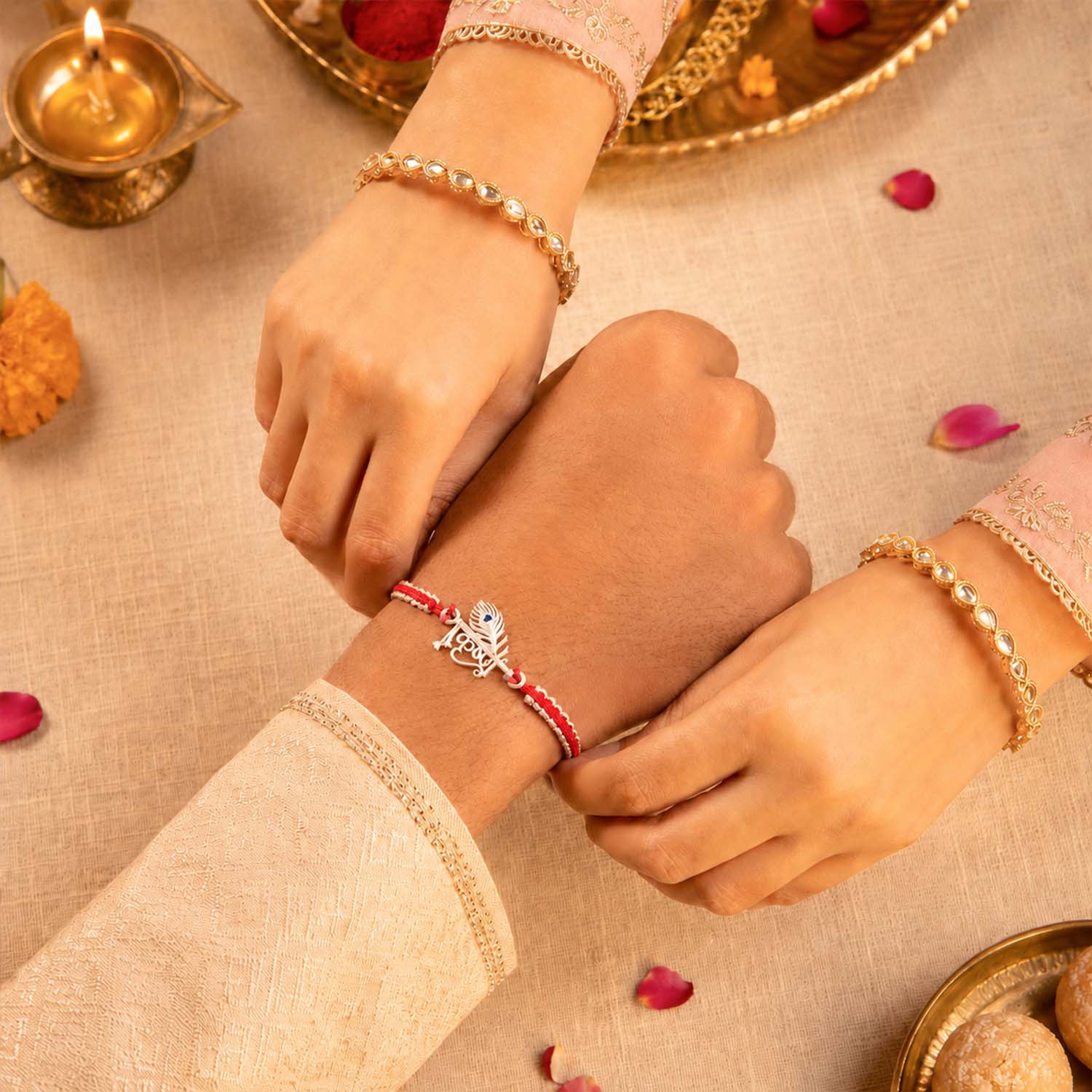 Shree Krishna Pure Silver Plated Rakhi
