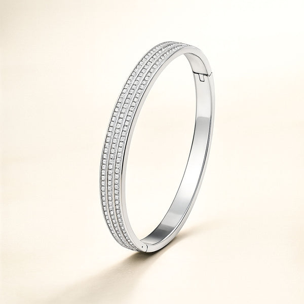 Sienna Diamond Kada Bracelet Silver kada