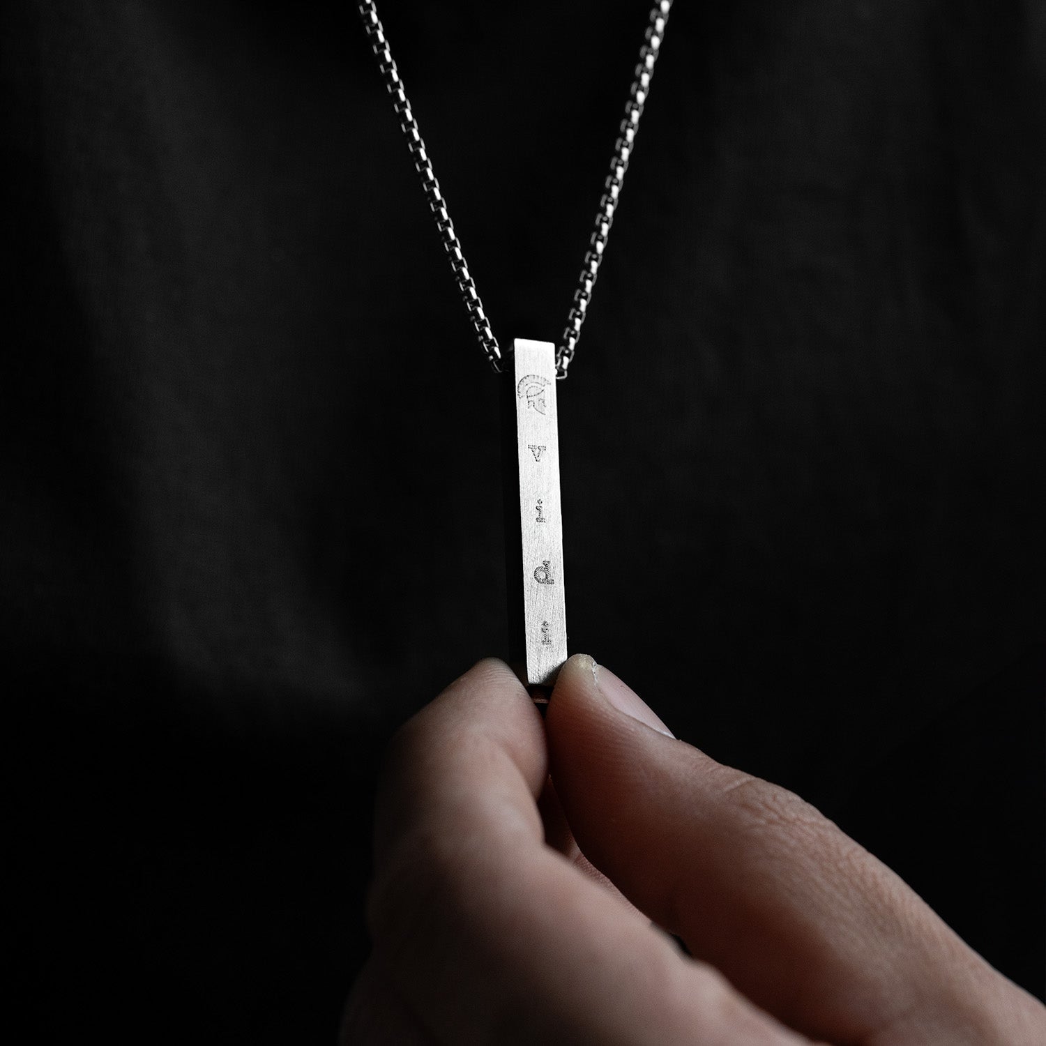 Silver Conquer Motivational Bar Necklace