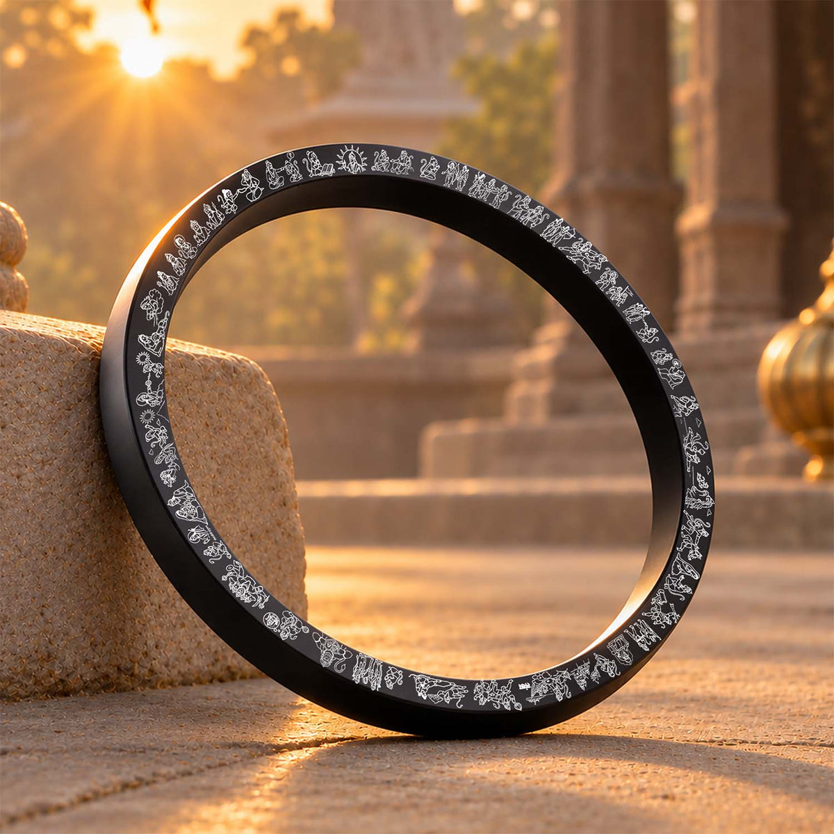 Tales Of Hanumanji MicroCarved Thick Kada Black