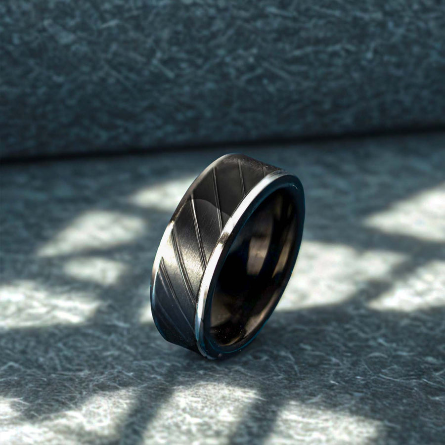 Trion Black Band Ring