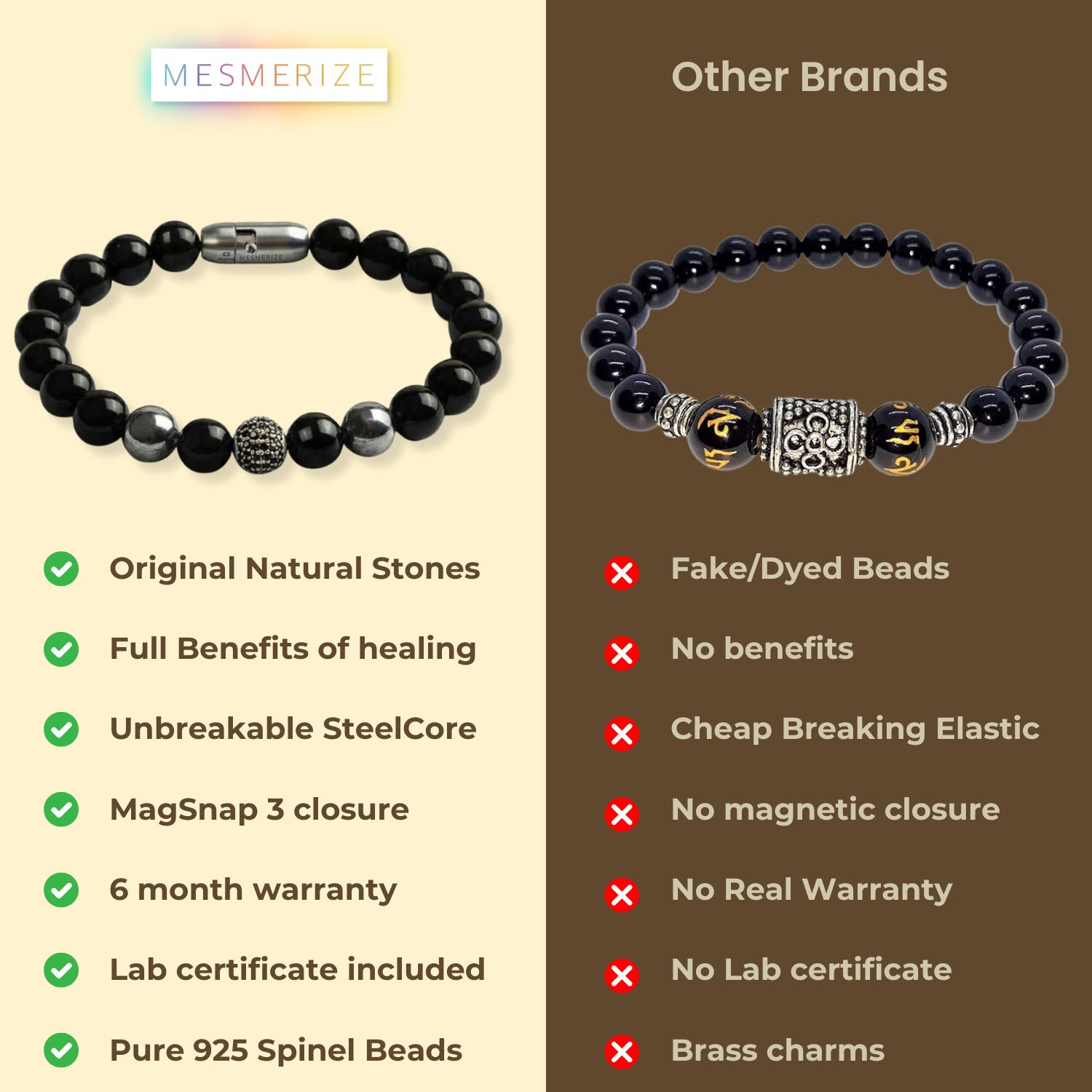 Pure 925 Silver Black Spinel Natural Stone Bracelet With MagSnap 3