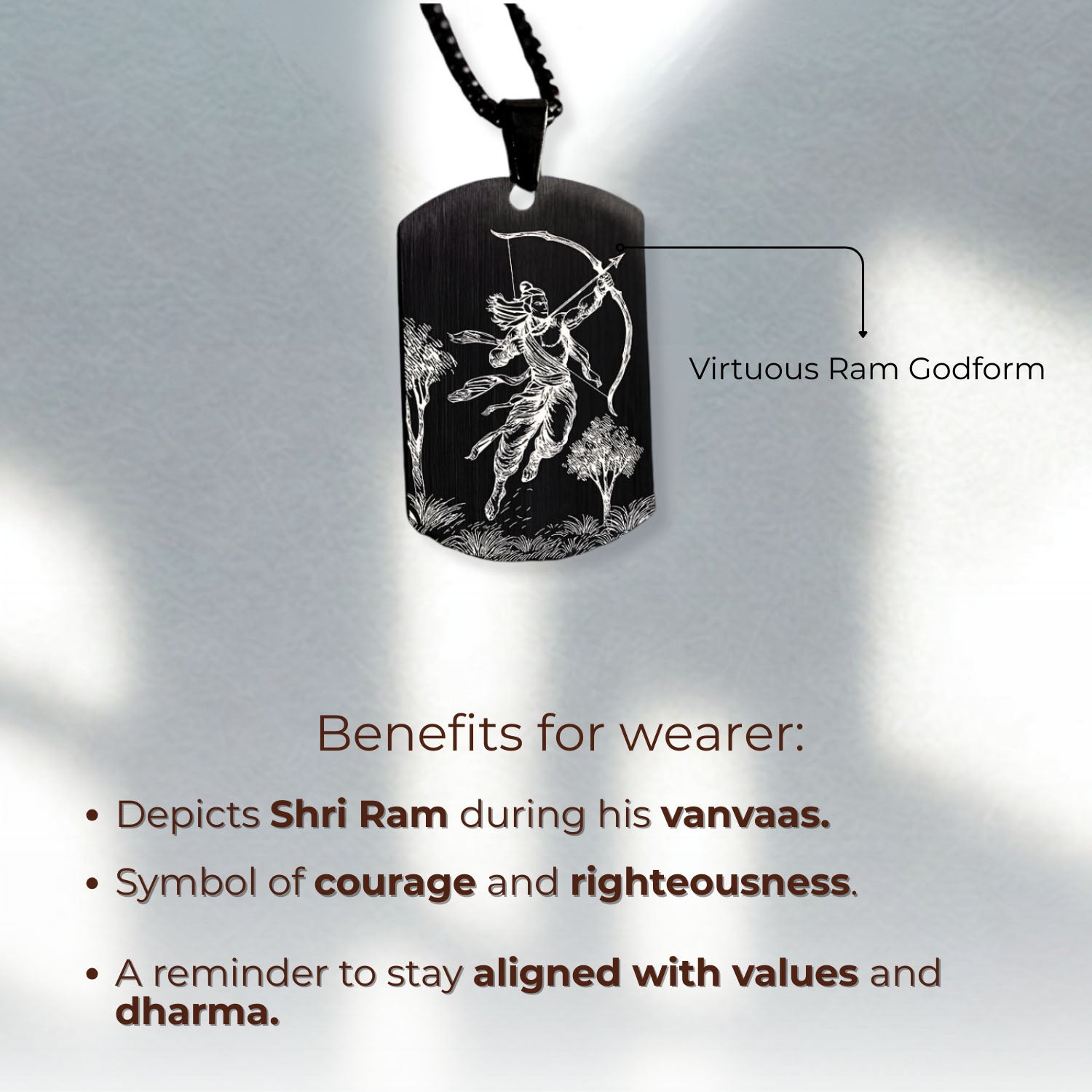 Virtuous Ram Godform Gold Tag Necklace