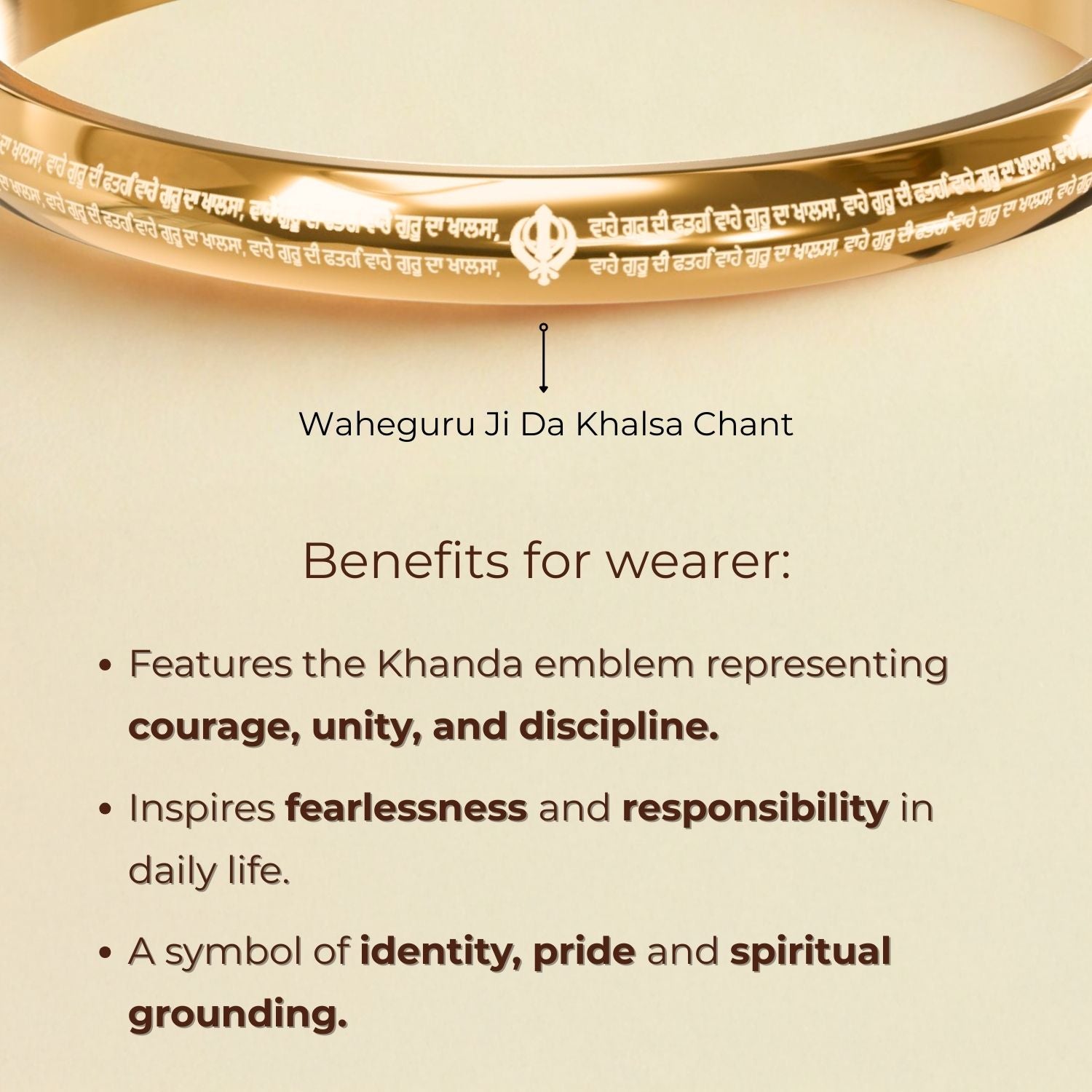 Round Curve Waheguruji Da Khalsa Kada Silver