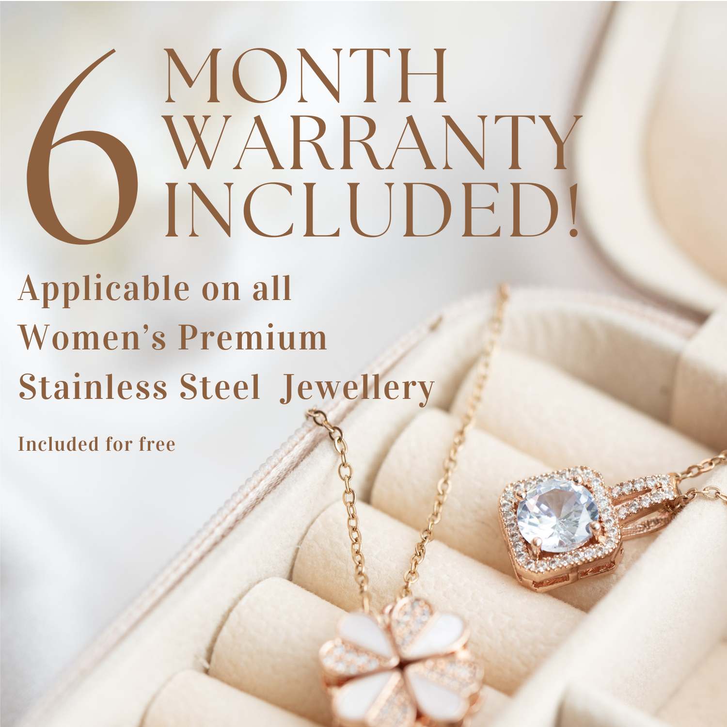 W Premium Jewellery Necklace Pearl Magnetic Rose Gold