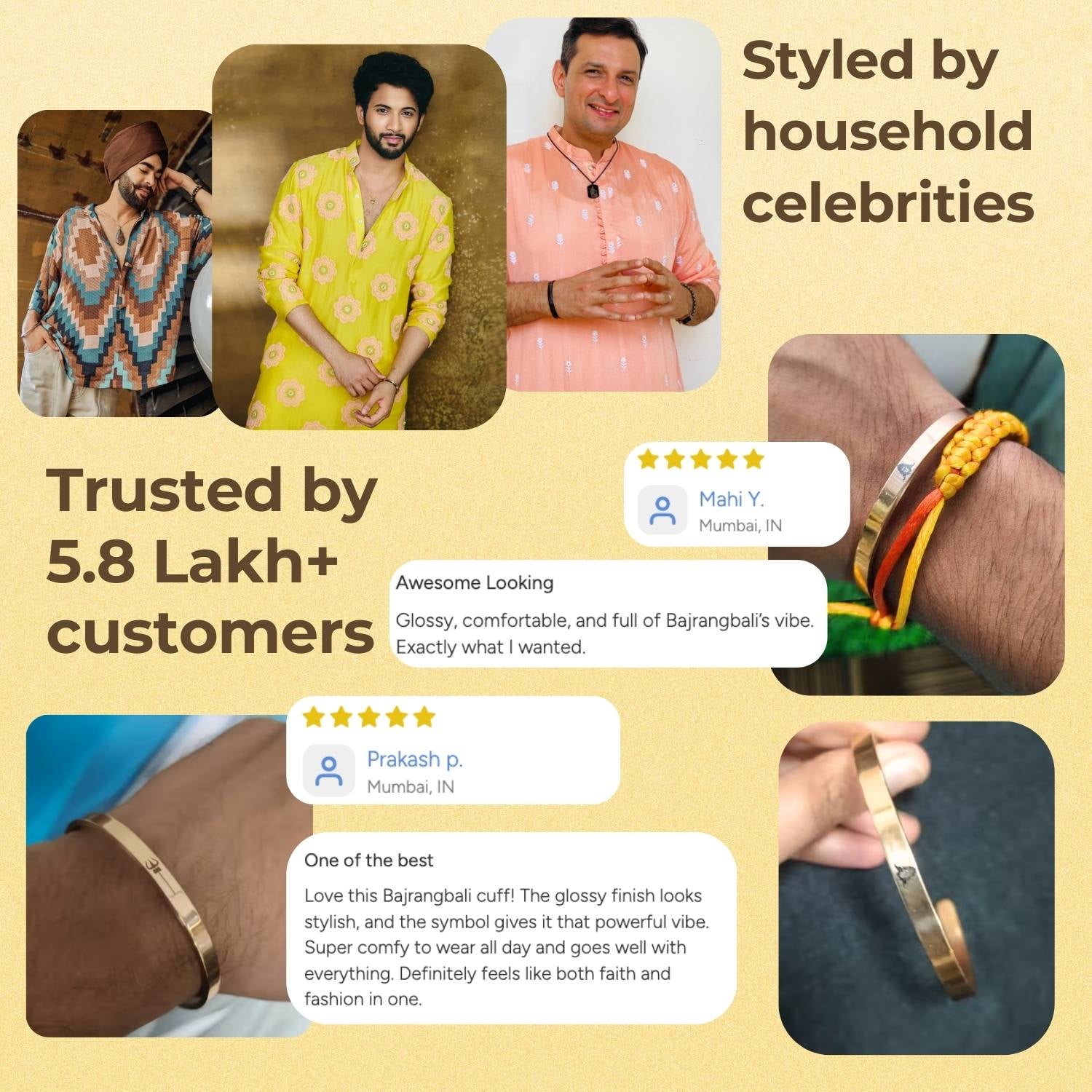 Ram Baan Gloss Cuff Adjustable Bracelet Silver