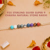 925 Sterling Silver Super 9 Chakra Natural Stone Rakhi