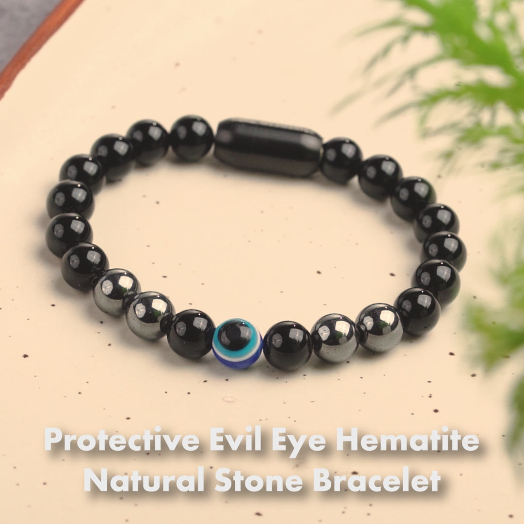 Natural Stone Jewellery Bracelet Hematite MagSnap