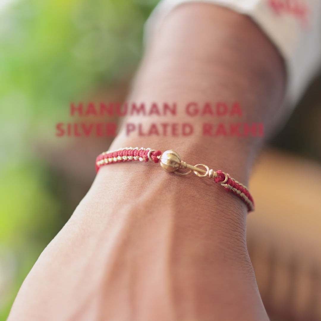 Hanuman Gada Silver Plated Rakhi